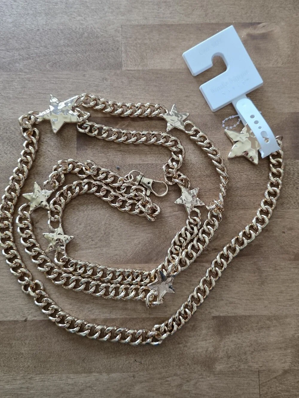 Haute Hippie Gold Metal Hammered Star Swag Belt